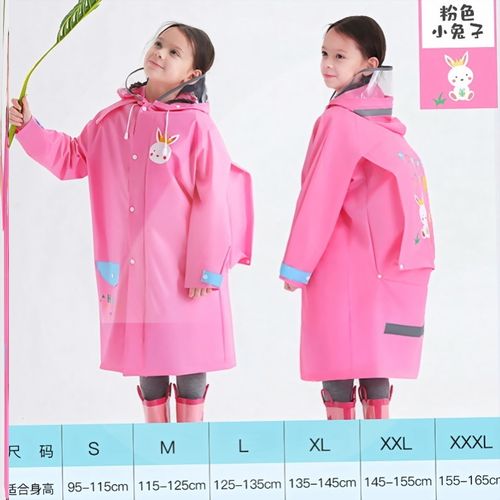 小孩雨衣男男童可爱大帽檐亲子小孩子.挡风全身背包式