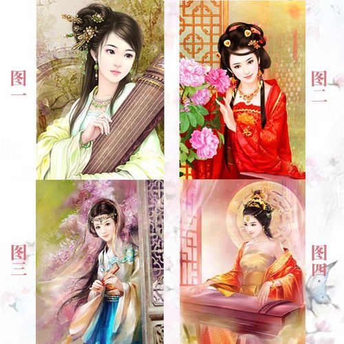 古代美女古典美女方钻满钻画倾国倾城古装中式美女图